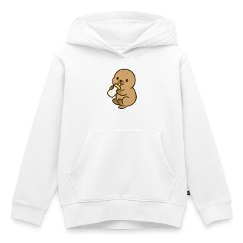 Fläschchenzeit am Meer - Kinder Premium Organic Hoodie - Weiß - Vorne - AI Model Kid Female (0cm)