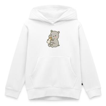 Flusspferdchen mit Fläschchen - Kinder Premium Organic Hoodie - Weiß - Vorne - AI Model Kid Female (0cm)
