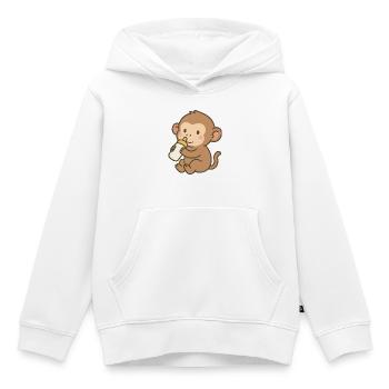 Flacon Singe - Sweat Premium à capuche enfant bio - blanc - Devant - AI Model Kid Female (0cm)