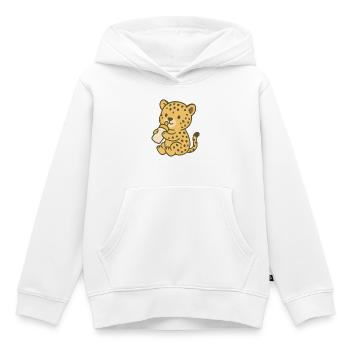 Gepardenbaby mit Fläschchen - Kinder Premium Organic Hoodie - Weiß - Vorne - AI Model Kid Female (0cm)