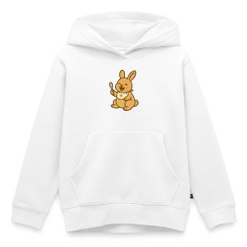 Kaninchenbaby mit Löffel im Futterglück - Kinder Premium Organic Hoodie - Weiß - Vorne - AI Model Kid Female (0cm)