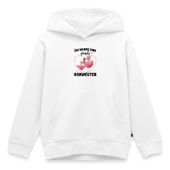Nachwuchs Verkünden Ich Werde Große Schwester 2027 - Kinder Premium Organic Hoodie - Weiß - Vorne - AI Model Kid Female (0cm)