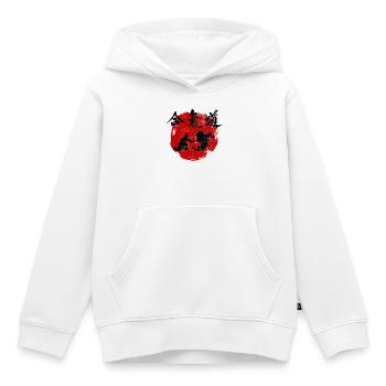 Japanische Aikido-Kunst in Silhouette - Kinder Premium Organic Hoodie - Weiß - Vorne - AI Model Kid Female (0cm)