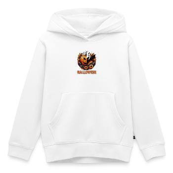 Spooky Pumpkin Hollow Halloween Design - Kids Premium Organic Hoodie - white - Front - AI Model Kid Female (0cm)