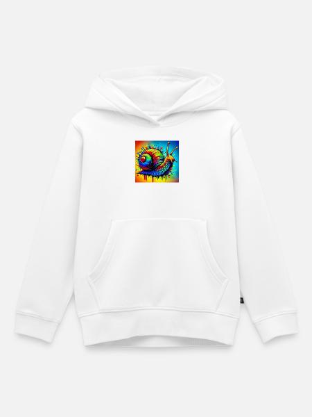 Schnecke - Kinder Premium Organic Hoodie - Weiß
