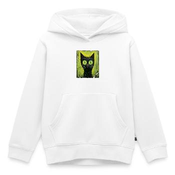 Regard de chat mystique - Sweat Premium à capuche enfant bio - blanc - Devant - AI Model Kid Female (0cm)