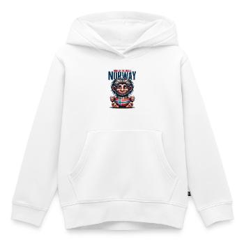 Norwegischer Troll mit Flagge - Kinder Premium Organic Hoodie - Weiß - Vorne - AI Model Kid Female (0cm)