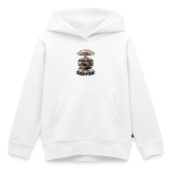 Passionné de courses de boue avant la boue Amateur de café - Sweat Premium à capuche enfant bio - blanc - Devant - AI Model Kid Female (0cm)