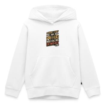 Courses dans la boue Une nouvelle Je suis un amoureux des courses dans la boue - Sweat Premium à capuche enfant bio - blanc - Devant - AI Model Kid Female (0cm)