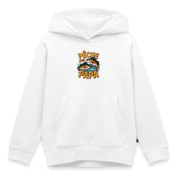 Pêche avec Papa Animale - Sweat Premium à capuche enfant bio - blanc - Devant - AI Model Kid Female (0cm)