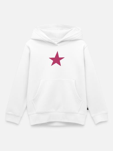 Pinke Sternenkunst auf Kleidung - Kinder Premium Organic Hoodie - Weiß