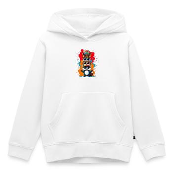 Caricature de lunettes de soleil drôle d’animal - Sweat Premium à capuche enfant bio - blanc - Devant - AI Model Kid Female (0cm)