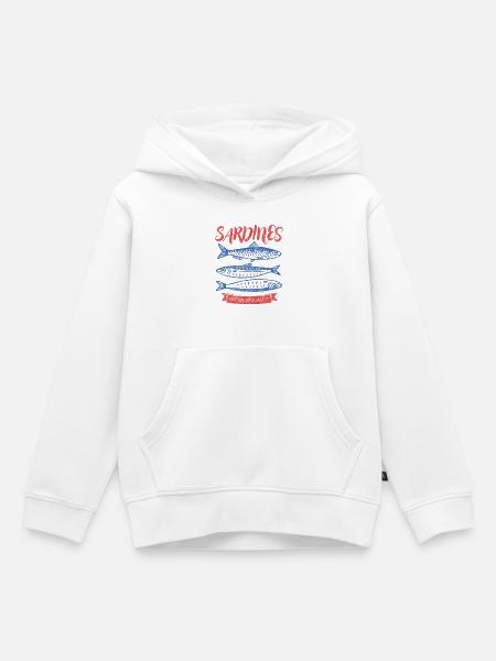 Sardinen - Kinder Premium Organic Hoodie - Weiß