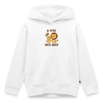 Großer Bruder, ich werde großer Bruder sein, Leo - Kinder Premium Organic Hoodie - Weiß - Vorne - AI Model Kid Female (0cm)