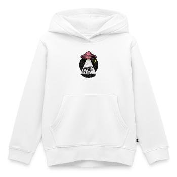 UFO Lichtstrahl auf Kuh - Kinder Premium Organic Hoodie - Weiß - Vorne - AI Model Kid Female (0cm)