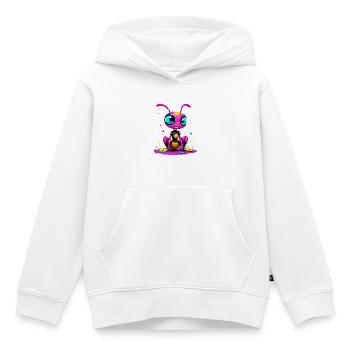 Ameise - Bunte Insektenkarikatur auf Leinwand - Kinder Premium Organic Hoodie - Weiß - Vorne - AI Model Kid Female (0cm)