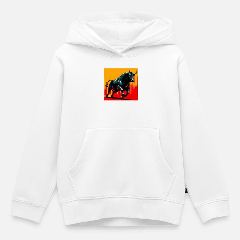 taureau - Sweat Premium à capuche enfant bio - blanc