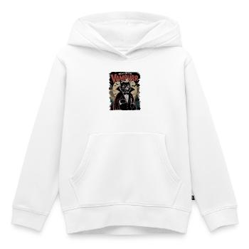 Katze als Vampir Nacht des Vampurr - Kinder Premium Organic Hoodie - Weiß - Vorne - AI Model Kid Female (0cm)