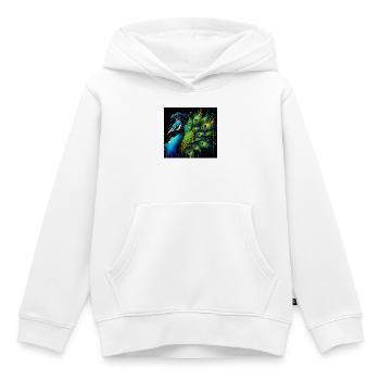 Pfau - Kinder Premium Organic Hoodie - Weiß - Vorne - AI Model Kid Female (0cm)