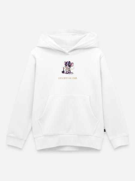 Heiße Maus mit Glamour & Lippenstift - Kinder Premium Organic Hoodie - Weiß
