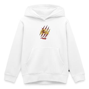 Scratch Mark Espagne Drapeau Griffe Style Grunge - Sweat Premium à capuche enfant bio - blanc - Devant - AI Model Kid Female (0cm)