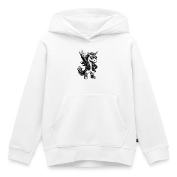 Rock, Rocker, Musique rock, Heavy metal, Rock Hand - Sweat Premium à capuche enfant bio - blanc - Devant - AI Model Kid Female (0cm)