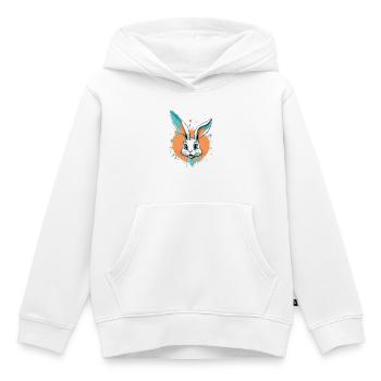 Hasenkopf mit Farbspritzern - Kinder Premium Organic Hoodie - Weiß - Vorne - AI Model Kid Female (0cm)