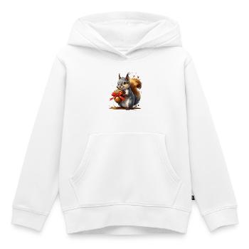 Squirrel with red acorn - Kids Premium Organic Hoodie - white - Front - AI Model Kid Female (0cm)