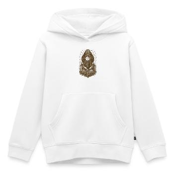 Mystischer DJ mit kosmischen Sacred Geometry Vibes - Kinder Premium Organic Hoodie - Weiß - Vorne - AI Model Kid Female (0cm)