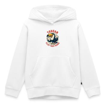 Toekan speel dat spel - Kinder Premium hoodie biologisch - wit - Voor - AI Model Kid Female (0cm)