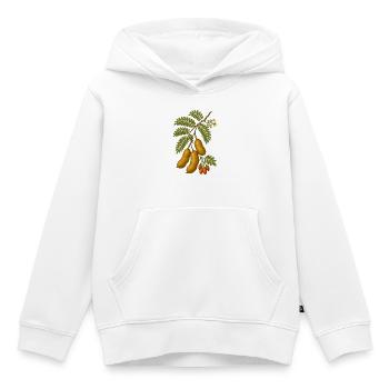 Illustration de pod de tamarin botanique vintage - Sweat Premium à capuche enfant bio - blanc - Devant - AI Model Kid Female (0cm)