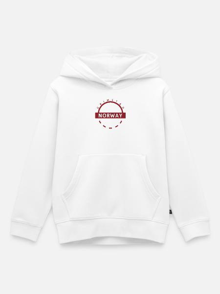 Grimstad Norwegen Rundes Abzeichen - Kinder Premium Organic Hoodie - Weiß