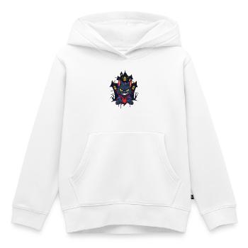 Grinsende Katze vor Spukhaus - Kinder Premium Organic Hoodie - Weiß - Vorne - AI Model Kid Female (0cm)