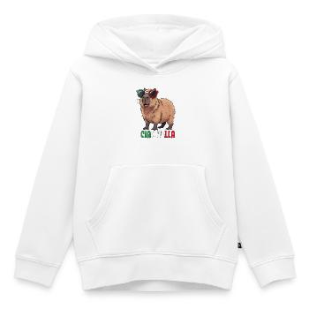Ciao Bella - Kids Premium Organic Hoodie - white - Front - AI Model Kid Female (0cm)