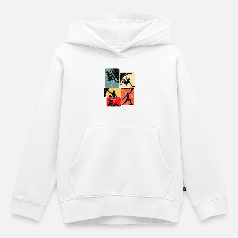 Escalade Bloc Alpinisme Grimpeurs Bloc - Sweat Premium à capuche enfant bio - blanc