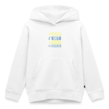 Bump Set Spike Repeat Volleyball - Sweat Premium à capuche enfant bio - blanc - Devant - AI Model Kid Female (0cm)