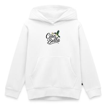 Ciao Bella - Kids Premium Organic Hoodie - white - Front - AI Model Kid Female (0cm)