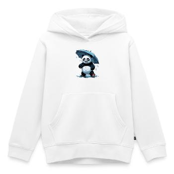 Panda Unter Regenschirm - Kinder Premium Organic Hoodie - Weiß - Vorne - AI Model Kid Female (0cm)