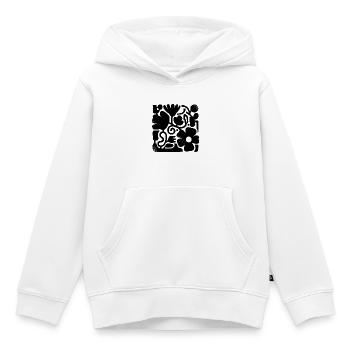 Design floral abstrait - Sweat Premium à capuche enfant bio - blanc - Devant - AI Model Kid Female (0cm)