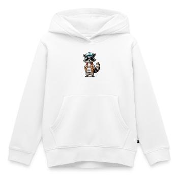 Waschbär Streetwear Outfit - Kinder Premium Organic Hoodie - Weiß - Vorne - AI Model Kid Female (0cm)