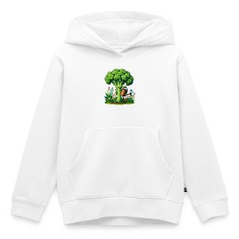 Fröhlicher Brokkoli Gärtner - Kinder Premium Organic Hoodie - Weiß - Vorne - AI Model Kid Female (0cm)