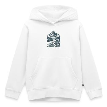 Alpen Cross 2026 - Itinéraires de randonnée à vélo - Sweat Premium à capuche enfant bio - blanc - Devant - AI Model Kid Female (0cm)
