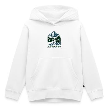 Alpen Cross 2026 - Itinéraires de randonnée à vélo - Sweat Premium à capuche enfant bio - blanc - Devant - AI Model Kid Female (0cm)