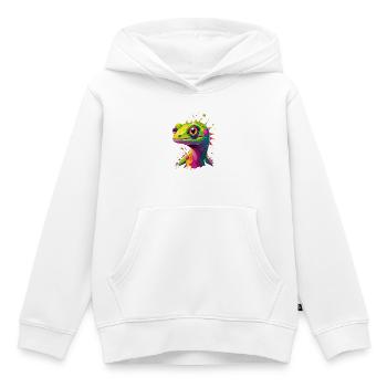 Éclaboussure de néon lézard coloré - Sweat Premium à capuche enfant bio - blanc - Devant - AI Model Kid Female (0cm)