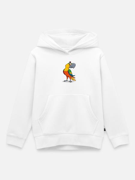 Bunter Papagei Cartoon - Kinder Premium Organic Hoodie - Weiß