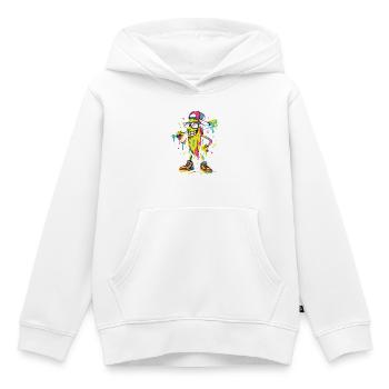 Coole Bananenfigur Mit Baseballschläger - Kinder Premium Organic Hoodie - Weiß - Vorne - AI Model Kid Female (0cm)
