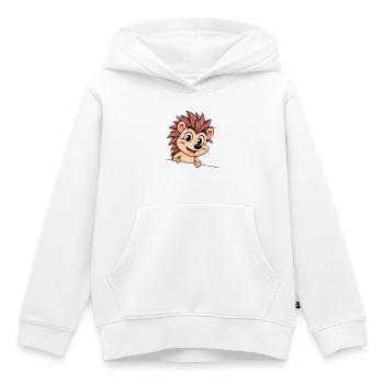 Hérisson agile sur un fil - Sweat Premium à capuche enfant bio - blanc - Devant - AI Model Kid Female (0cm)