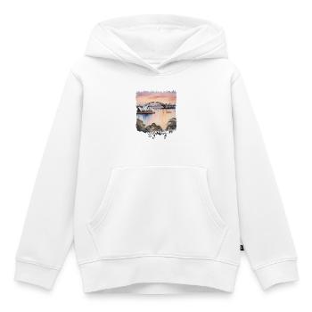 Sydney Aquarelle, Sydney, Australie - Sweat Premium à capuche enfant bio - blanc - Devant - AI Model Kid Female (0cm)