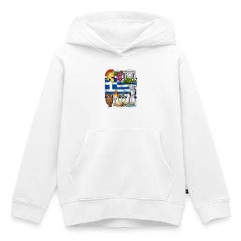 Greek Heritage - Kids Premium Organic Hoodie - white - Front - AI Model Kid Female (0cm)