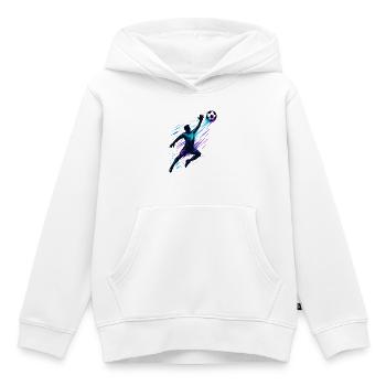 Fußball Torwart Parade Dynamische Aktion - Kinder Premium Organic Hoodie - Weiß - Vorne - AI Model Kid Female (0cm)